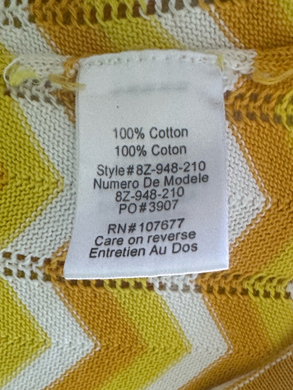 Alice + Olivia Yellow Chevron Pointelle Knit Mini Dress Size XS - Picture 6 of 7